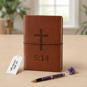 Debossed Leather Cross Journal